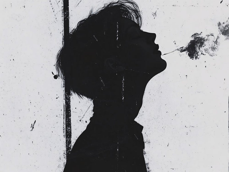 Silhouette d'un Homme Fumeur