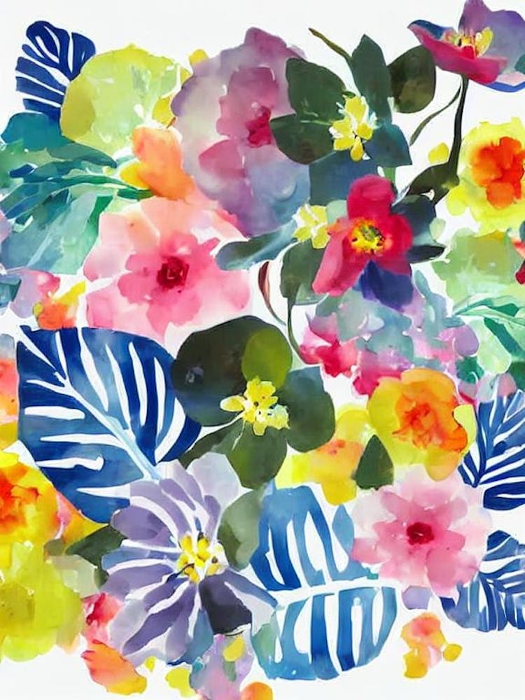 Camellia Modern Colourful Flower