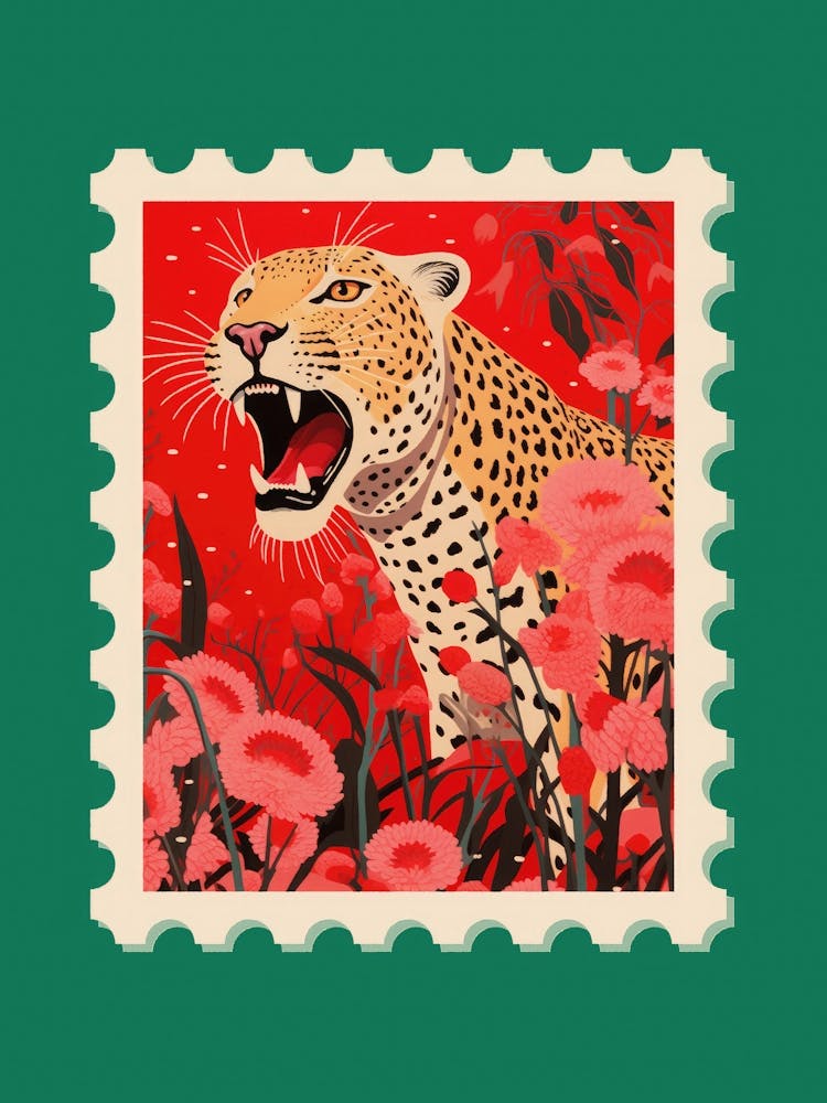 Roaring Leopard Stamp