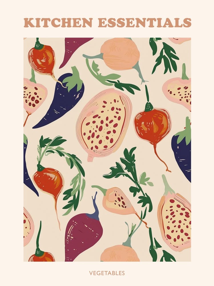 Mixed Vegetable Selection Pattern Poster 3