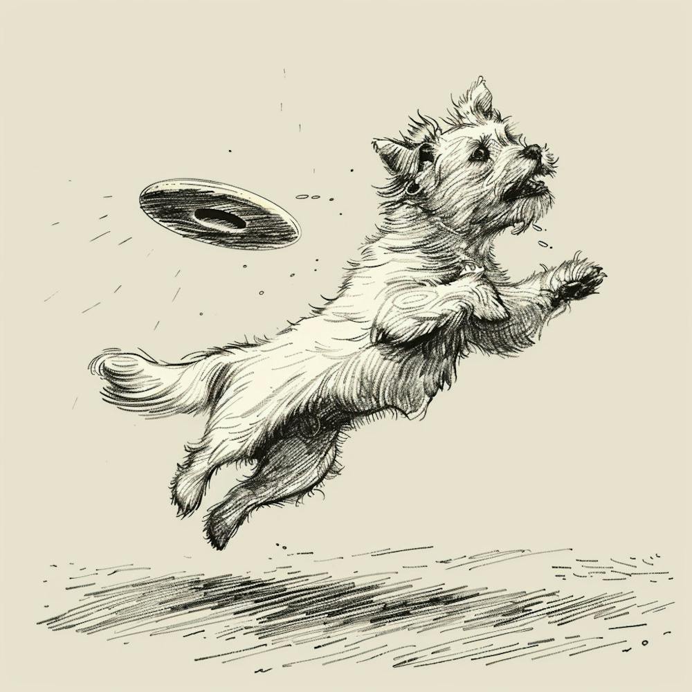 Dog Catching A Frisbee