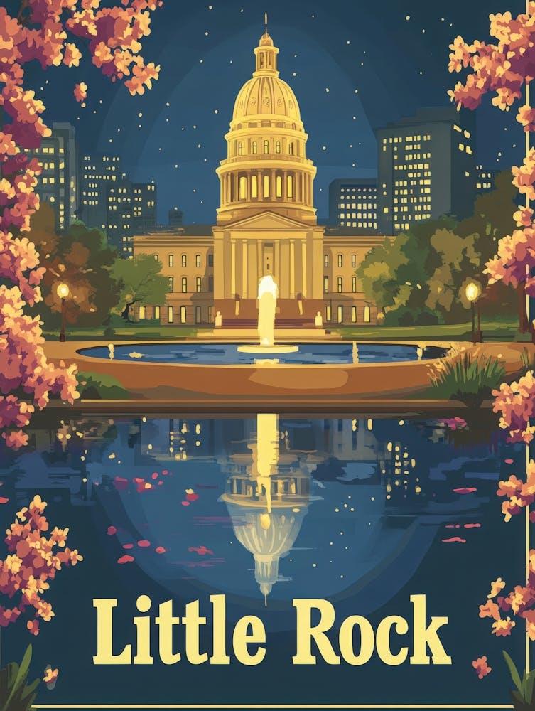 Aihrgdesign A Vintage Travel Poster Of Little Rock Featuring 2