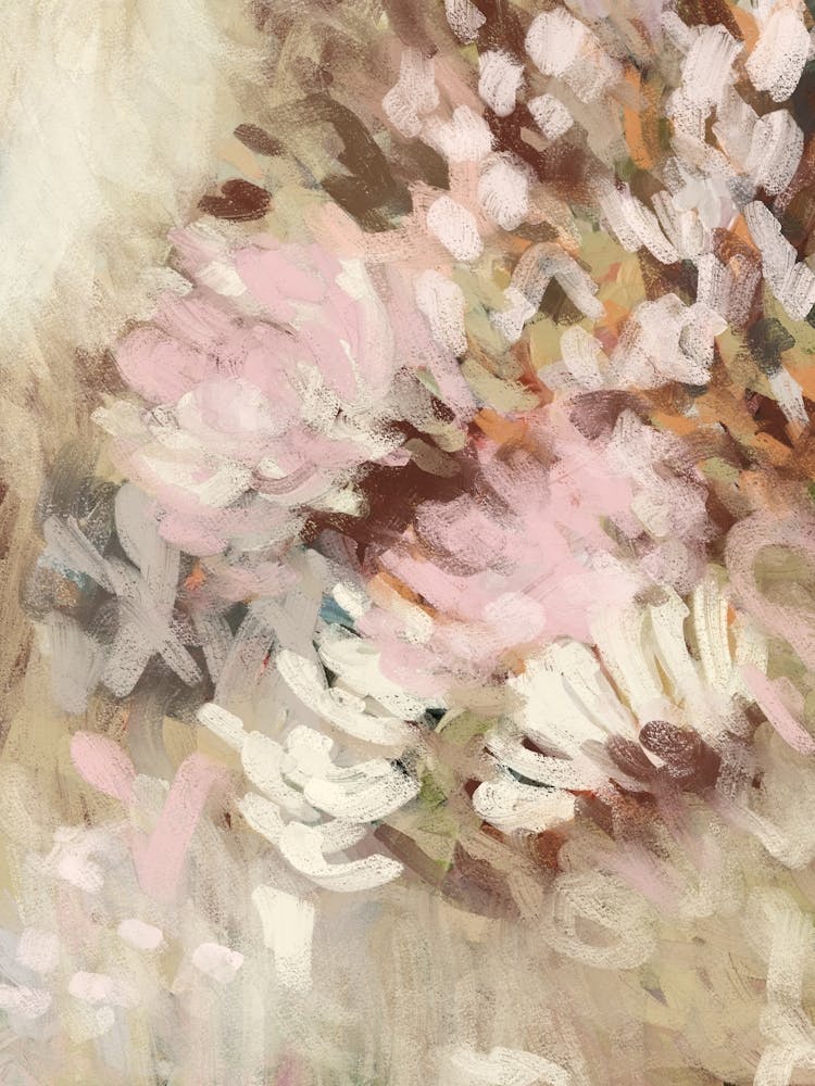 Blush Pink Sage Green Floral Abstract 2