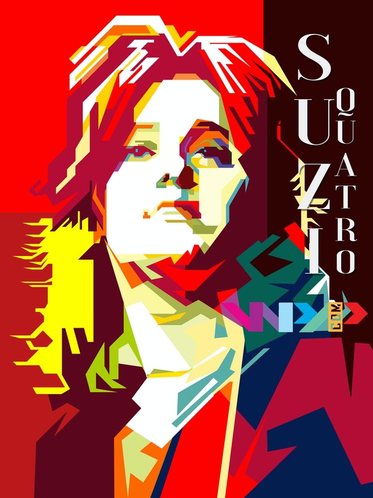 Suzi Quatro Rock N Roll Blues Singer Musician Pop Art WPAP