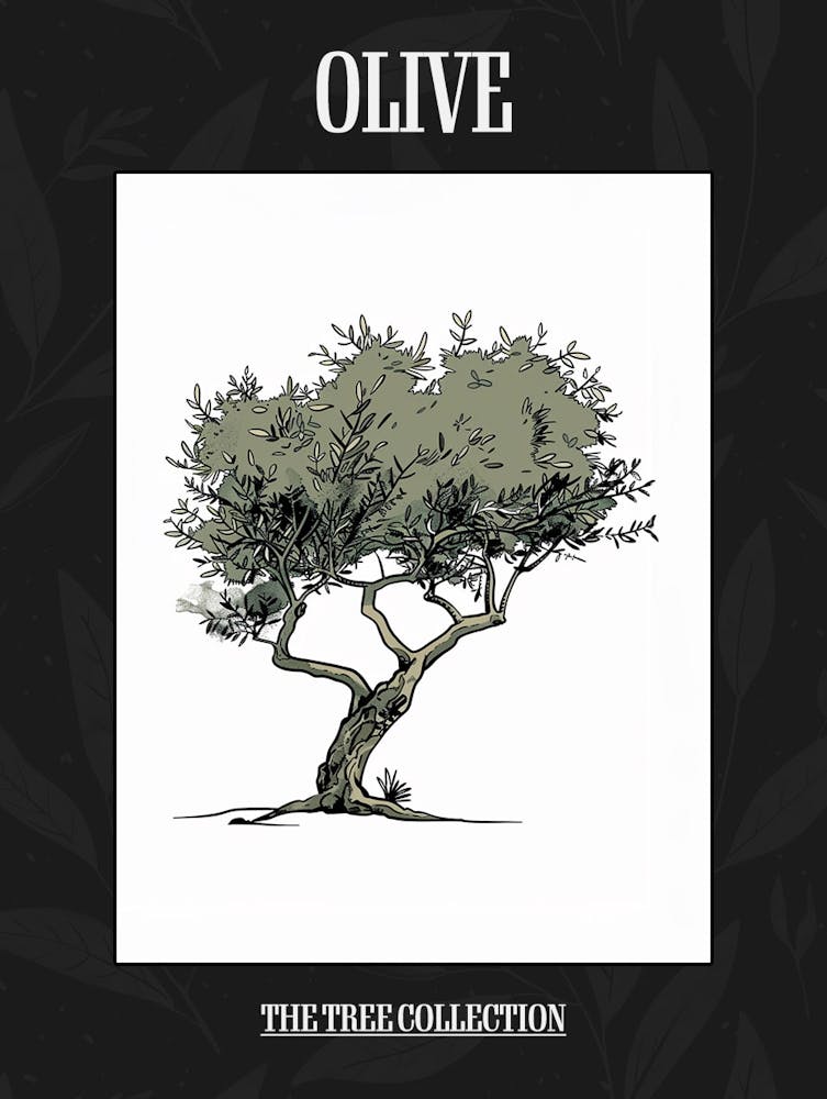 Olive Tree Pixel Illustration 3 Poster