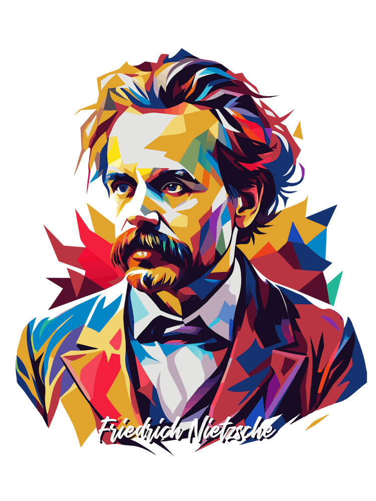 Friedrich Nietzsche 01 Portrait WPAP Pop Art