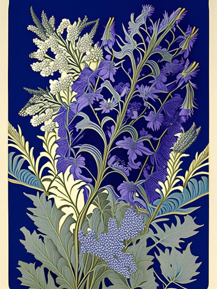 Jacaranda 2 Floral Botanical Vintage Poster Flower