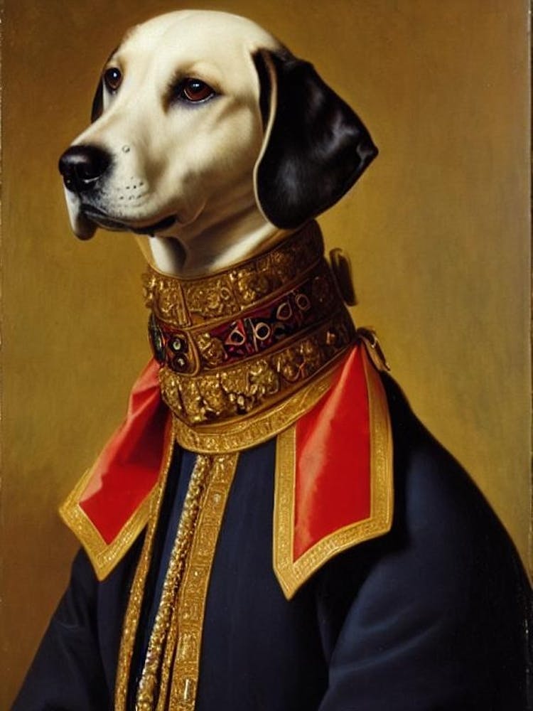 Labrador 2 Renaissance Portrait Oil Painting