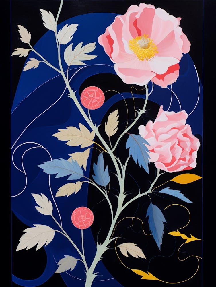 Peony 4 Hilma Af Klint Inspired Flower Illustration