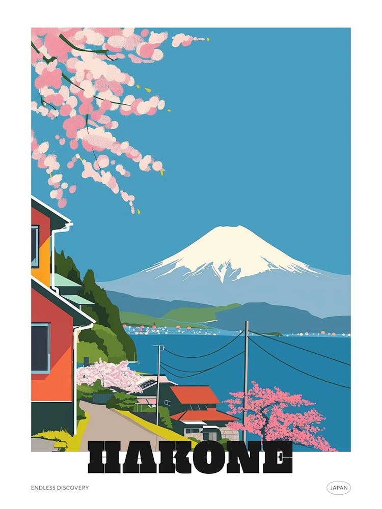 Hakone Japan 3 Colourful Travel Poster