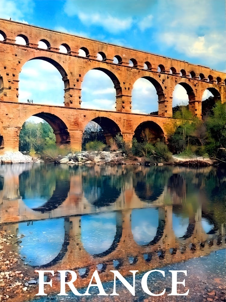 Viaductus In Frankreich, Vintage Reiseposter
