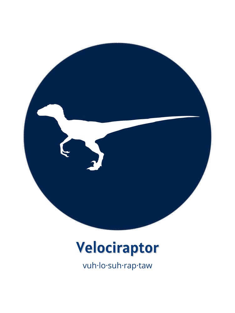 Dinosaur Velociraptor Blue Nursery