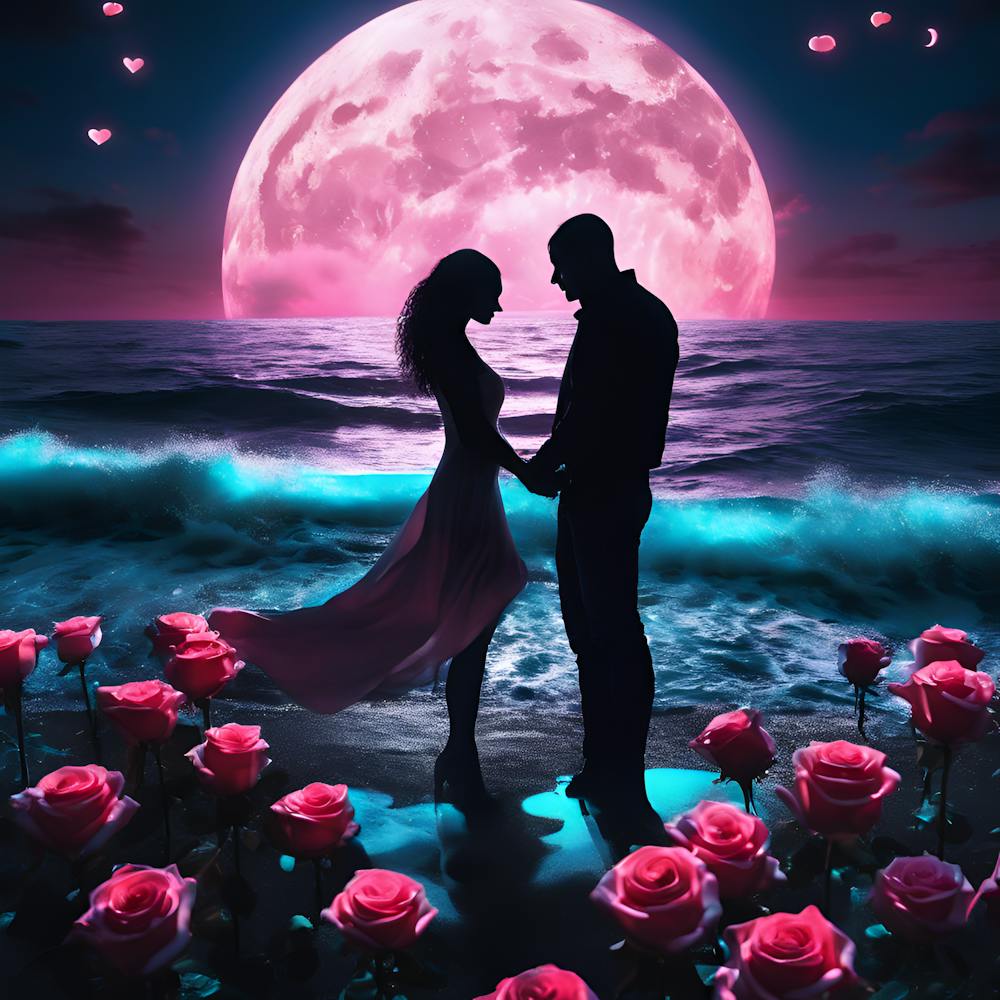 Couple In Love At The Beach