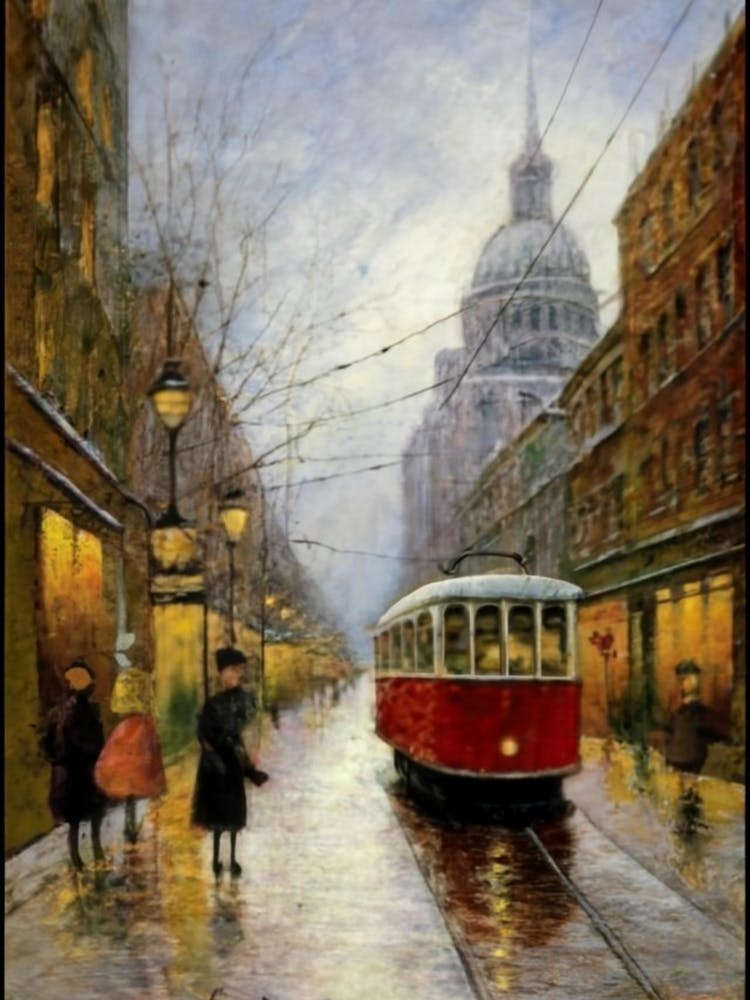 Vintage Street Car In Washington wall art poster