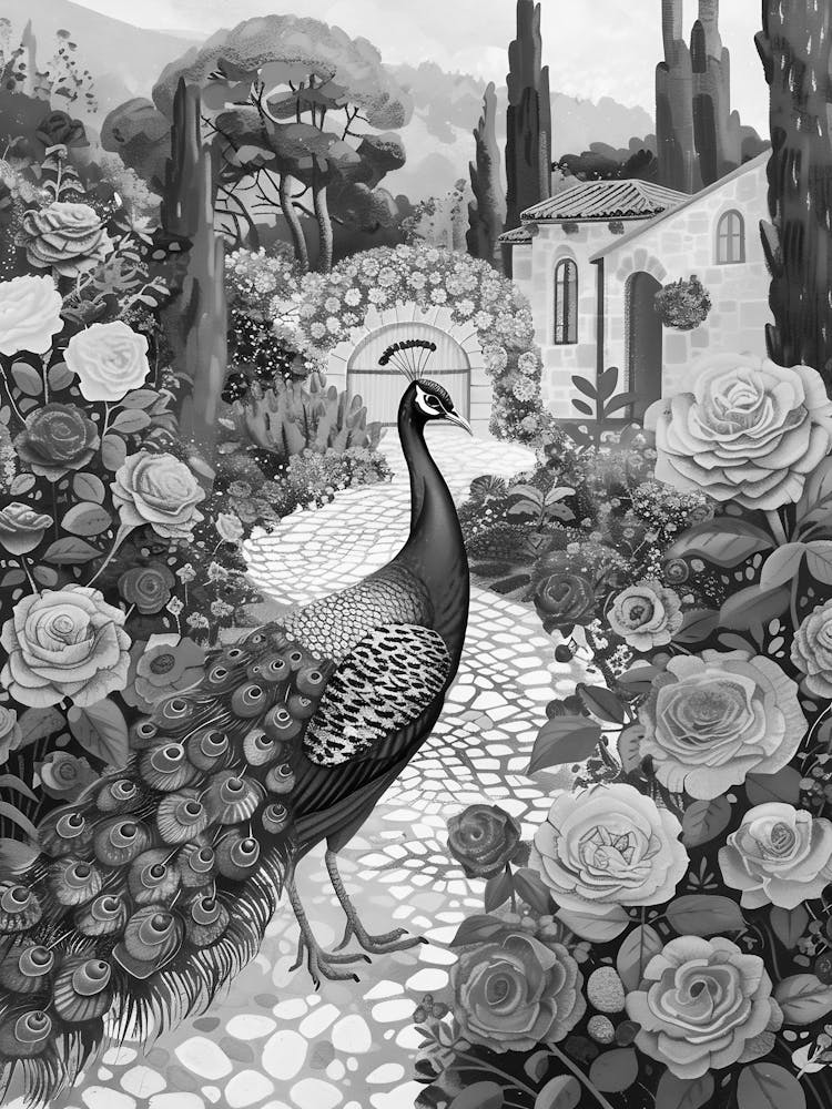 Peacock In The Garden