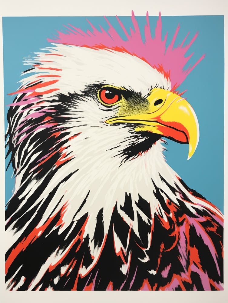 Andy Warhol Style Bird Crested Caracara 3