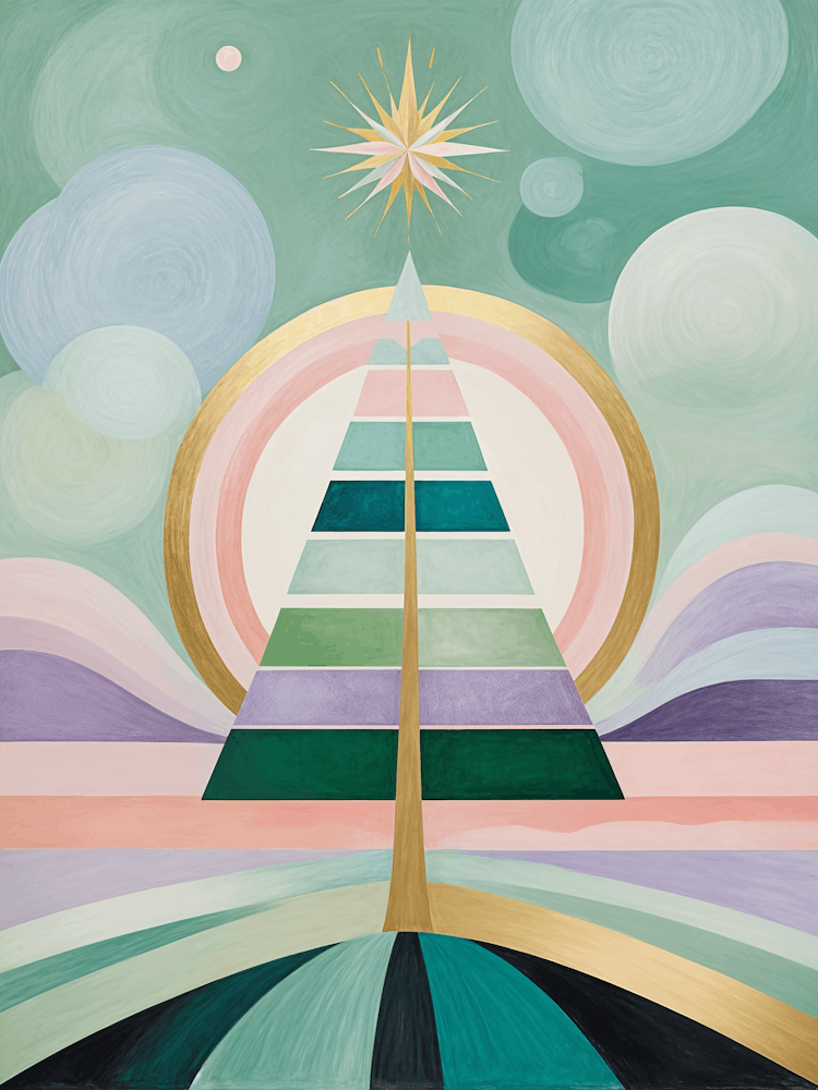 Modern Pastel Christmas Tree no4