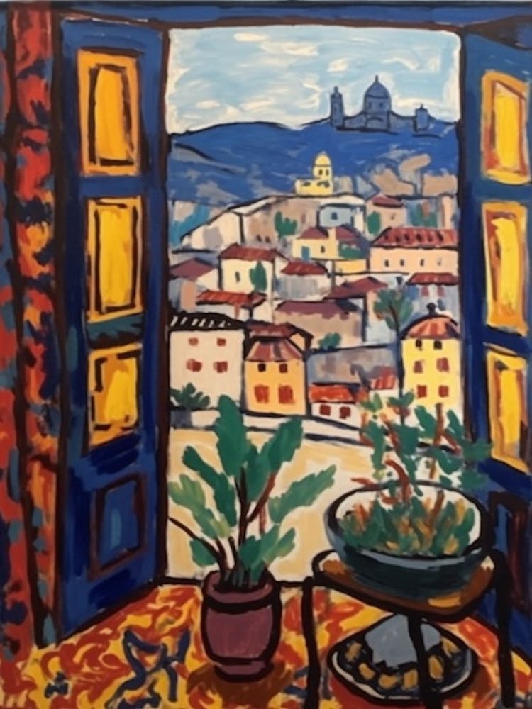 Window View Of Vienna In The Style Of Fauvist 1