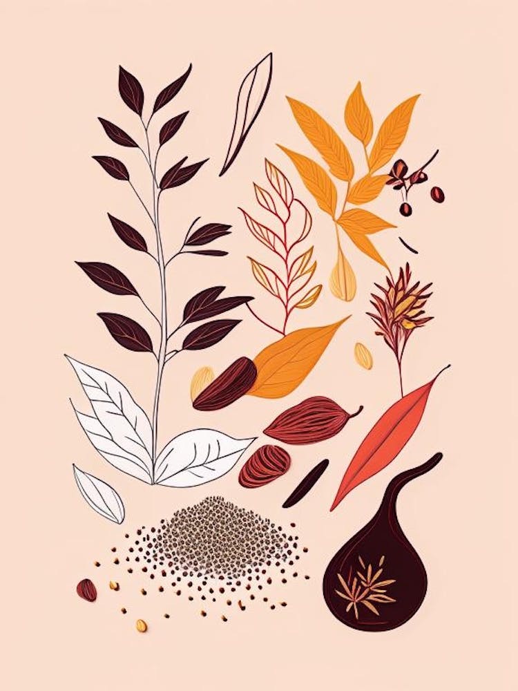 Cloves Spices And Herbs Minimal Line Drawing 1