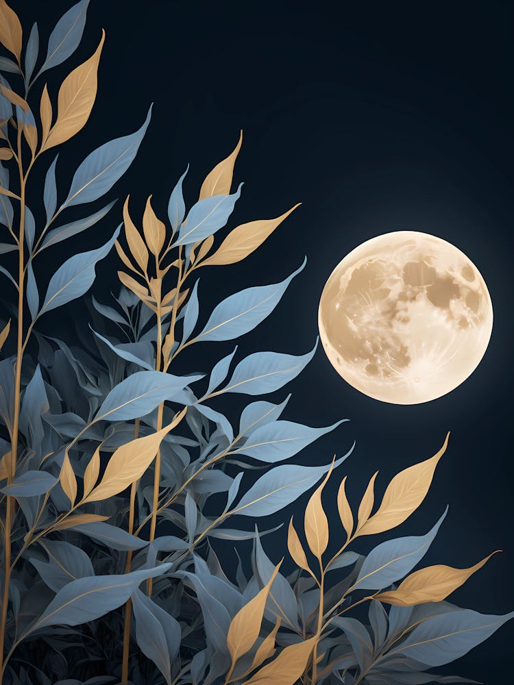 Lune et Feuilles