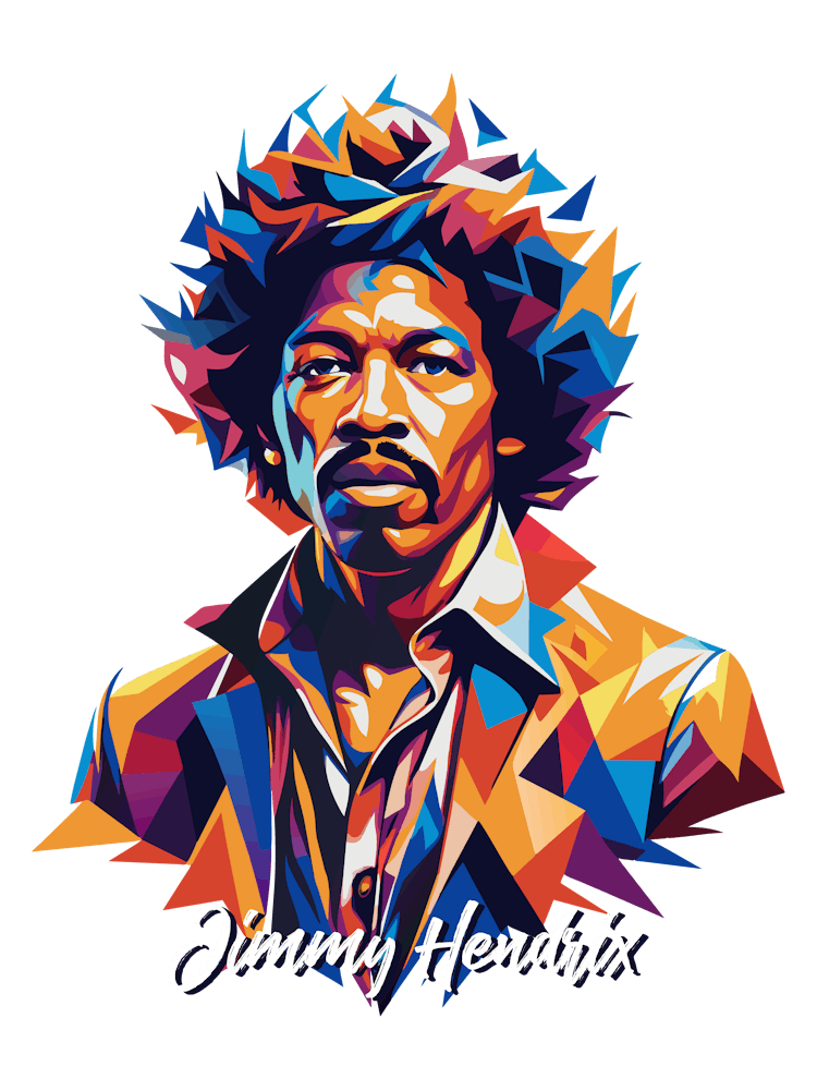 Jimmy Hendrix 01 Portrait Music Icon Style WPAP Pop Art