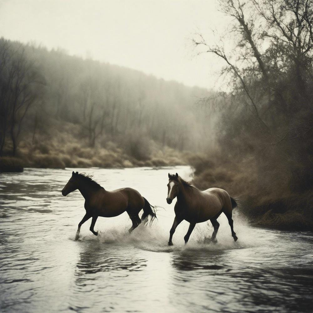 Horses In The River