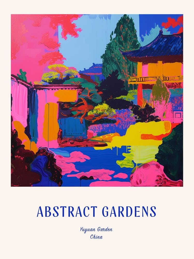 Colourful Gardens Yuyuan Garden China 1 Blue Poster