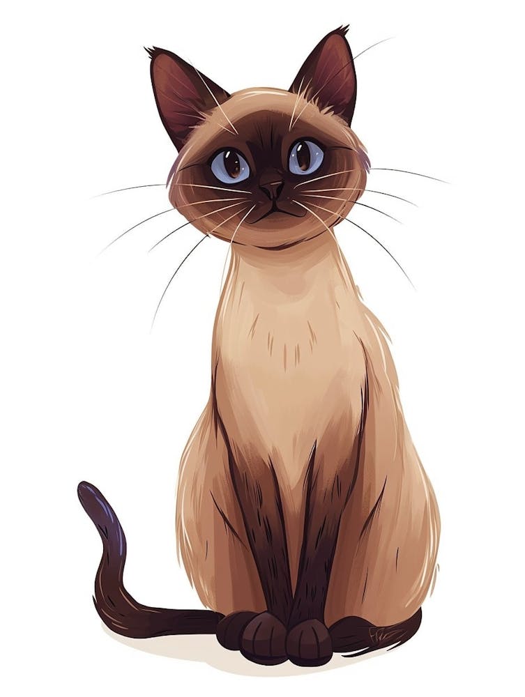Javanese Cat Clipart Illustration 3