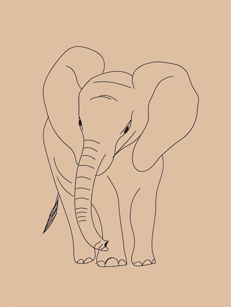 Elephant - Boho, Line Art 19