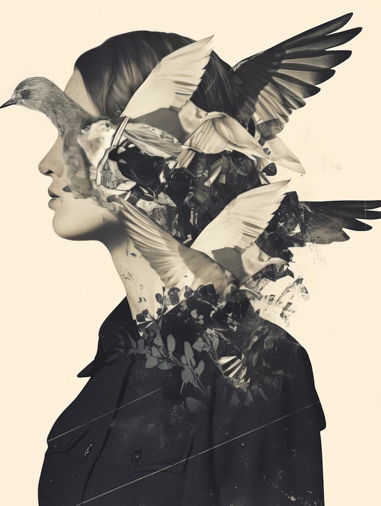 Portrait Of A Woman With Birds
