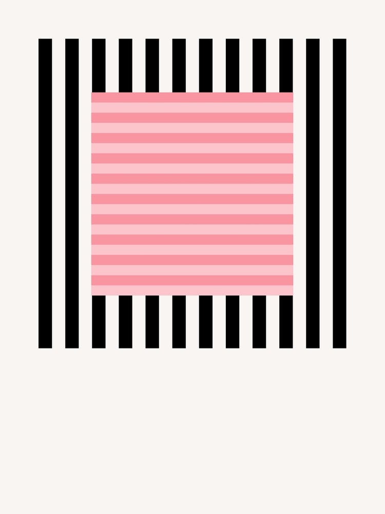 Stripes Pattern Poster Black & Pink