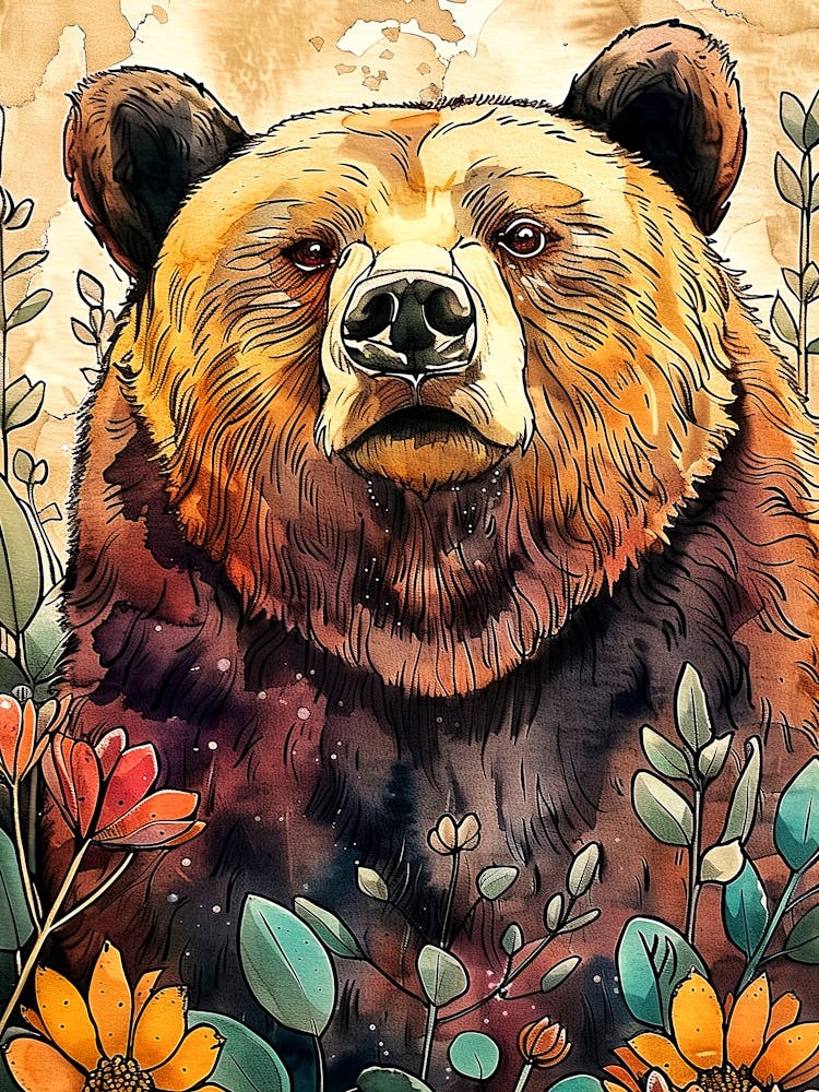 Grizzly Bear animal art 1