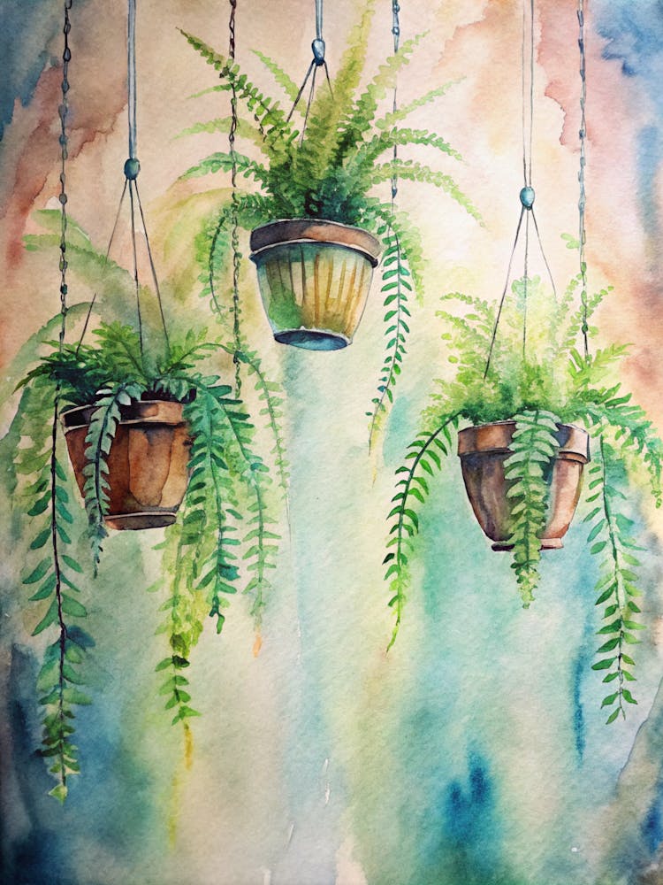 Three Potted Plants