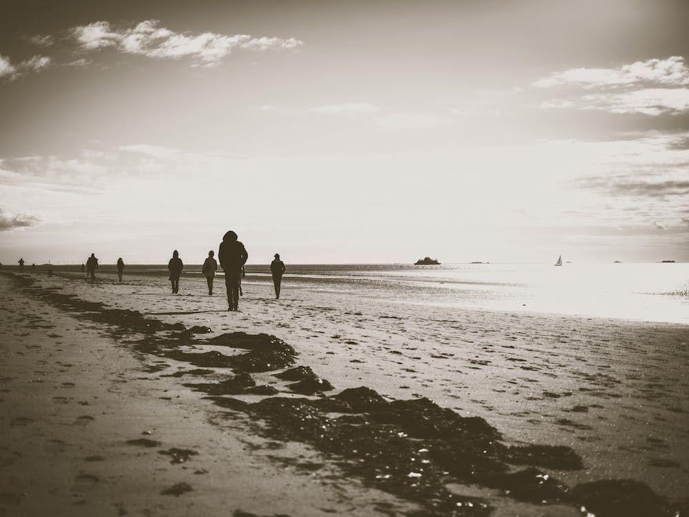 Walking People At The Beach I