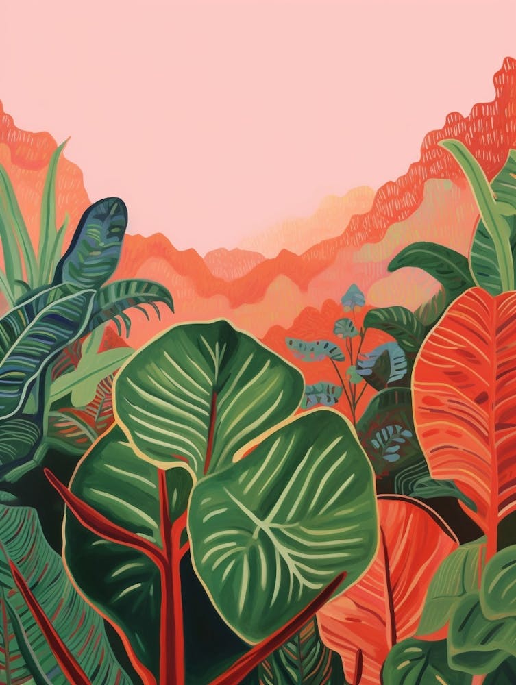 Boho Plant Painting Calathea Medallion 2