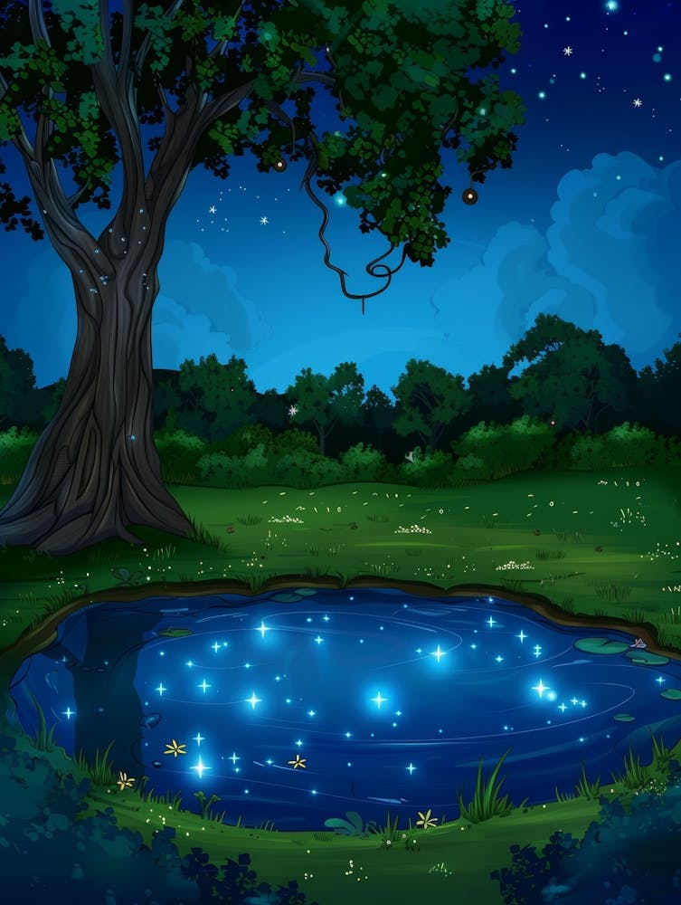Étang Avec Étoiles
