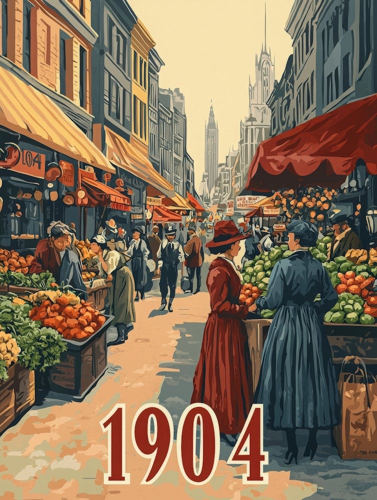 Aihrgdesign A Nostalgic Poster Of A Lively City Street Market 0f401653 E727 47f6 8e71 52dd54e7d62a 1