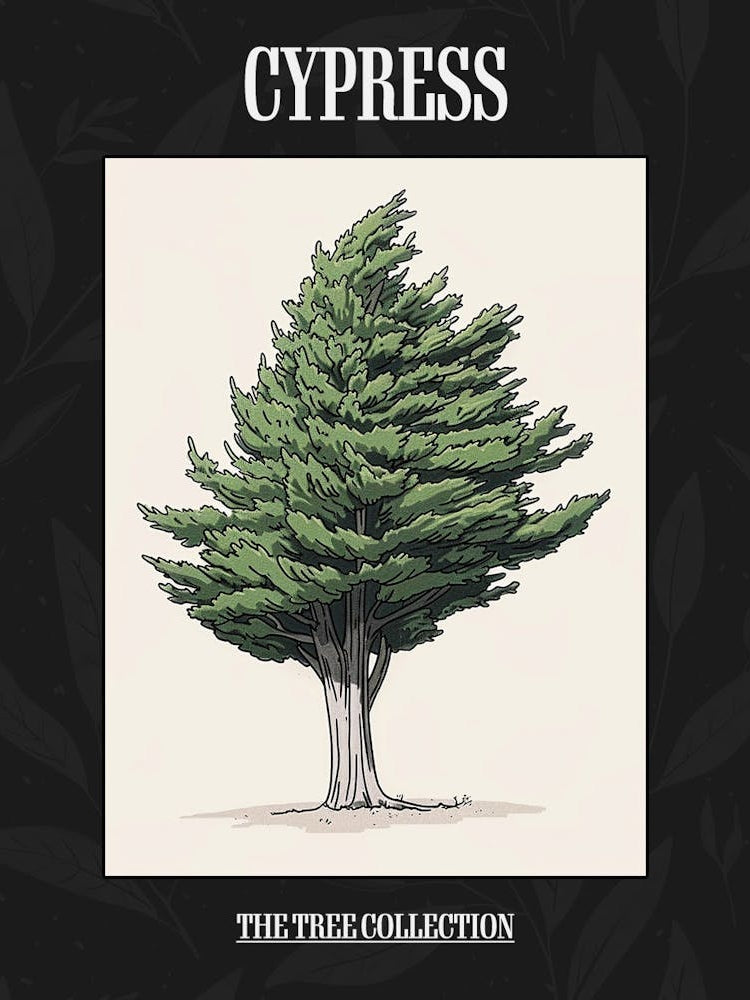 Cypress Tree Pixel Illustration 4 Poster