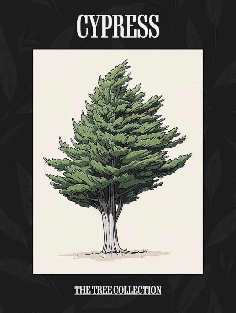 Cypress Tree Pixel Illustration 4 Poster