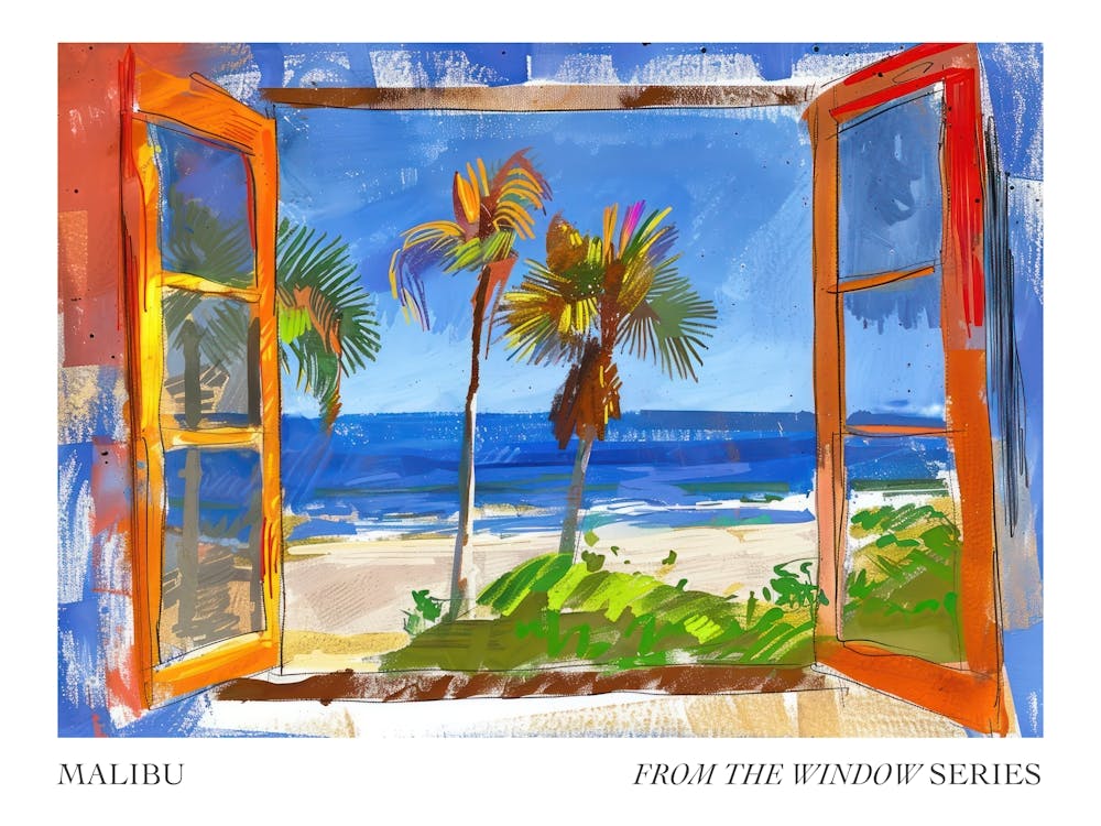 Malibu From The Window Series Poster Painting 4