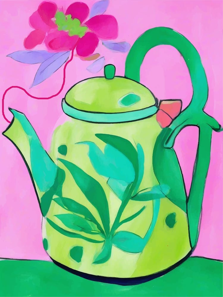 Pink Flower in a Teapot