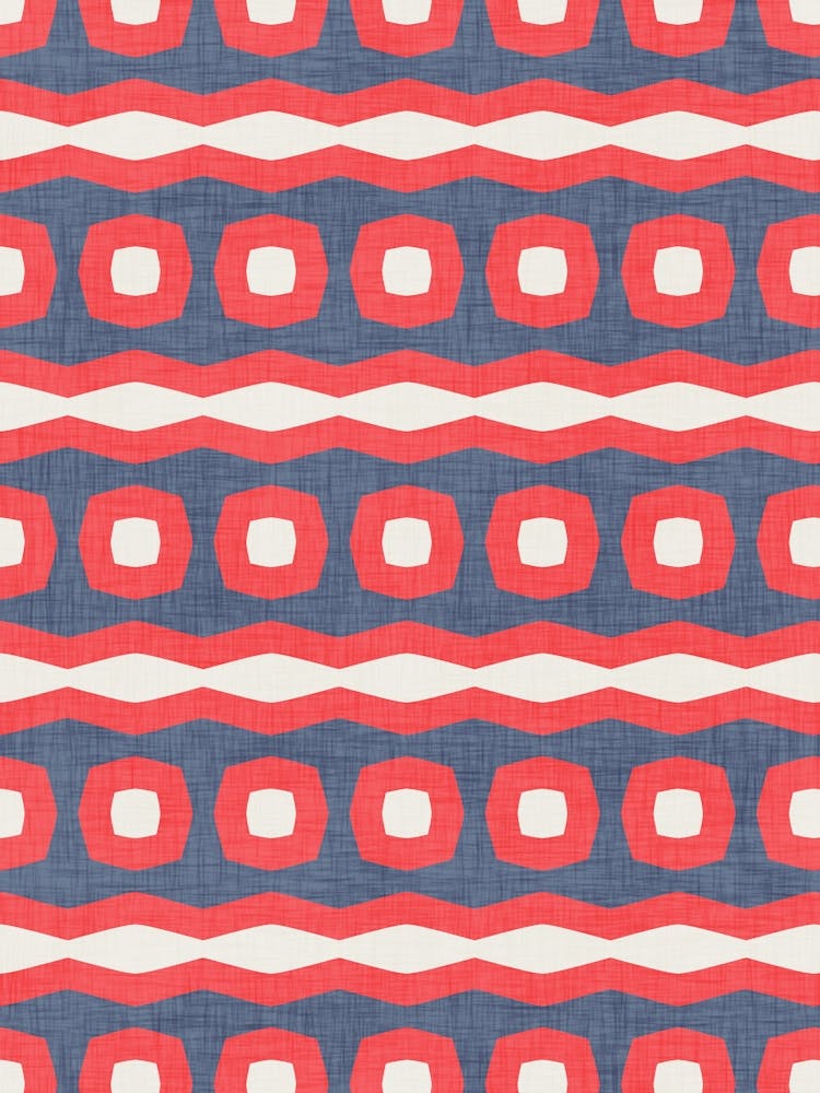 Modern Geometric Waves In Nautical Charm