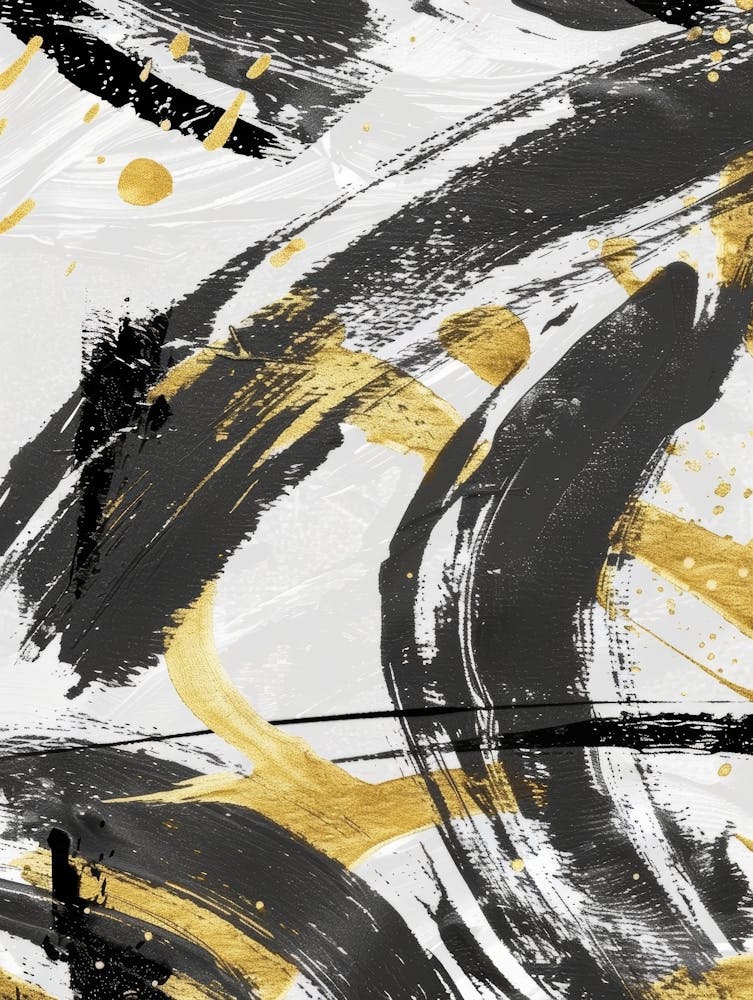 Abstract Gold And Black Canvas Print 3