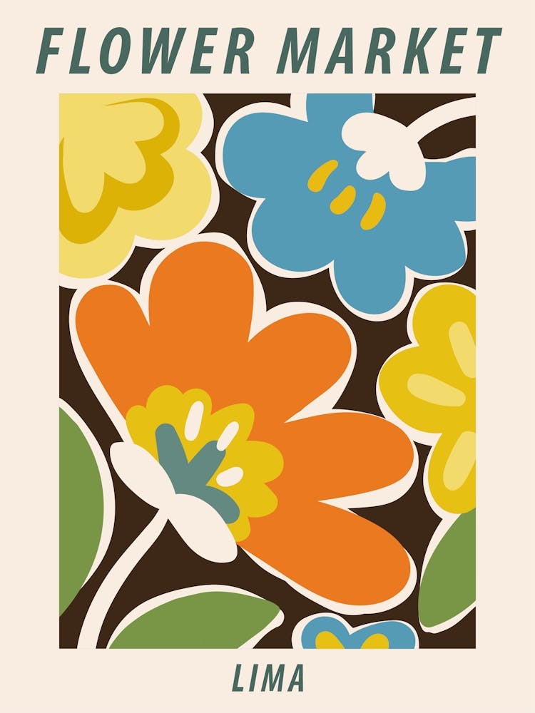 Blumenmarkt Lima, Abstrakte farbenfrohe Blumen