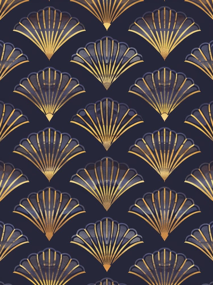 Gold Deco Fan Pattern
