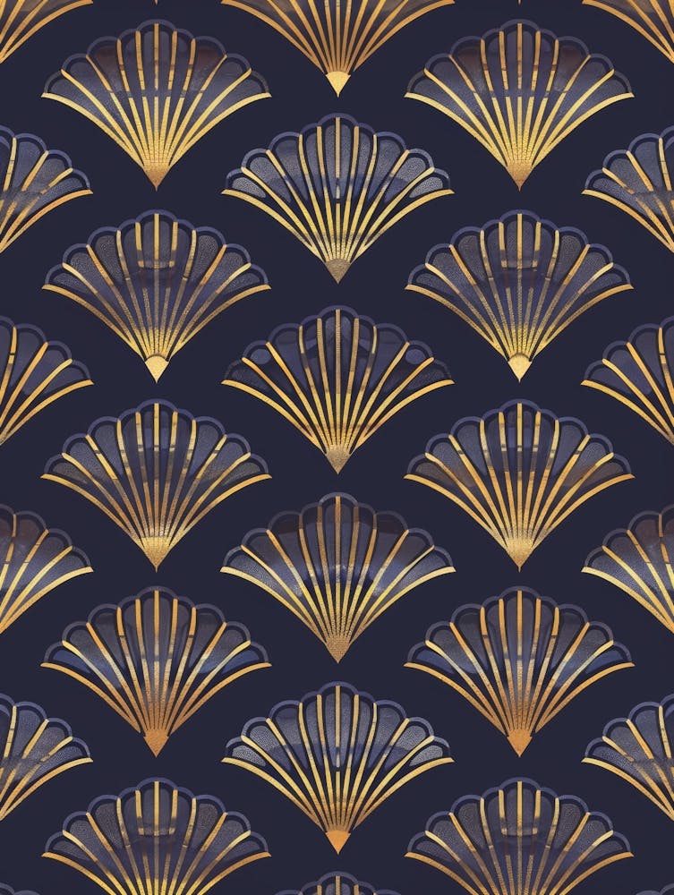 Gold Deco Fan Pattern