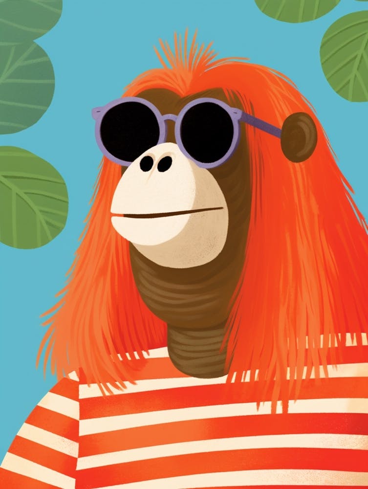 Little Orangutan 3 Wearing Sunglasses