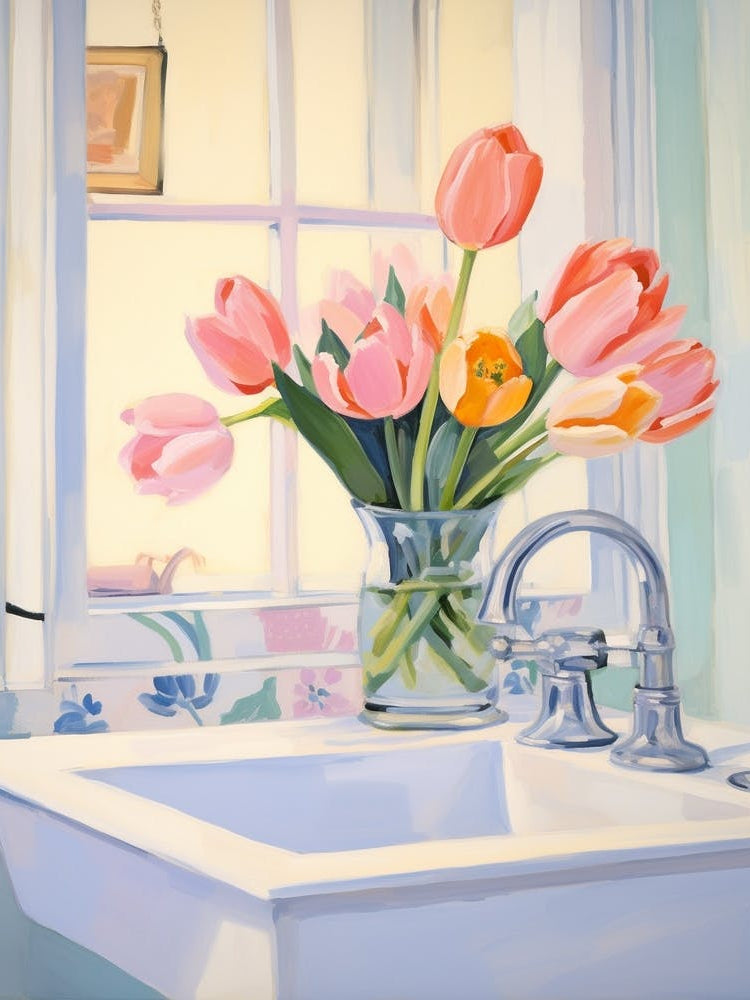 A Vase With Tulip, Flower Bouquet 4