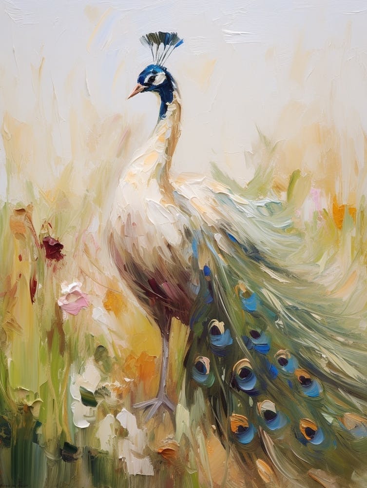 Paon 1 - Peinture d'Oiseau