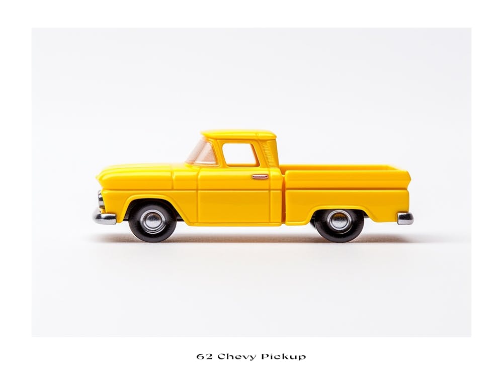 Toy Car 62 Chevy Pickup Yellow Poster